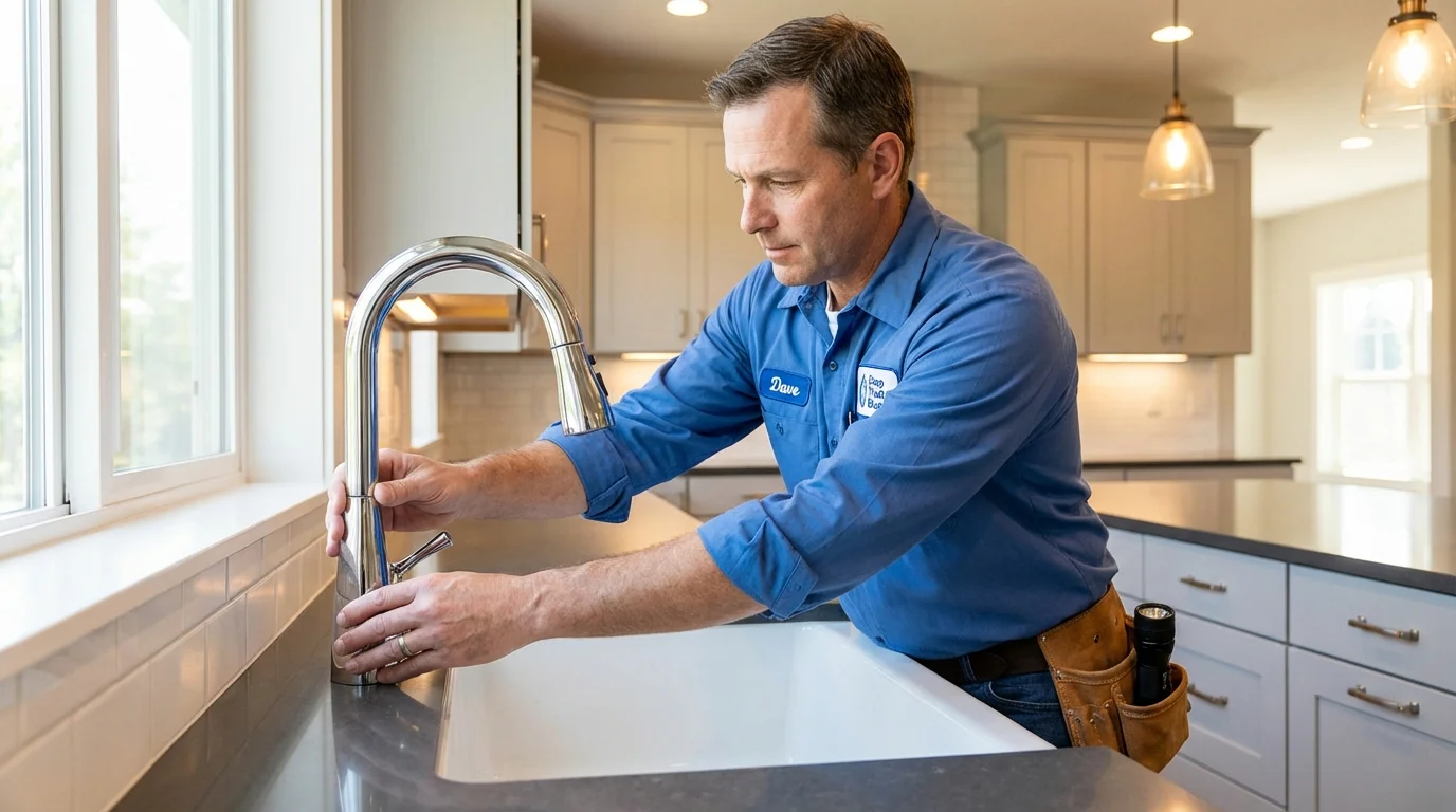 Kitchen faucet installation by Johns Plumbing LLC in Mount Hermon